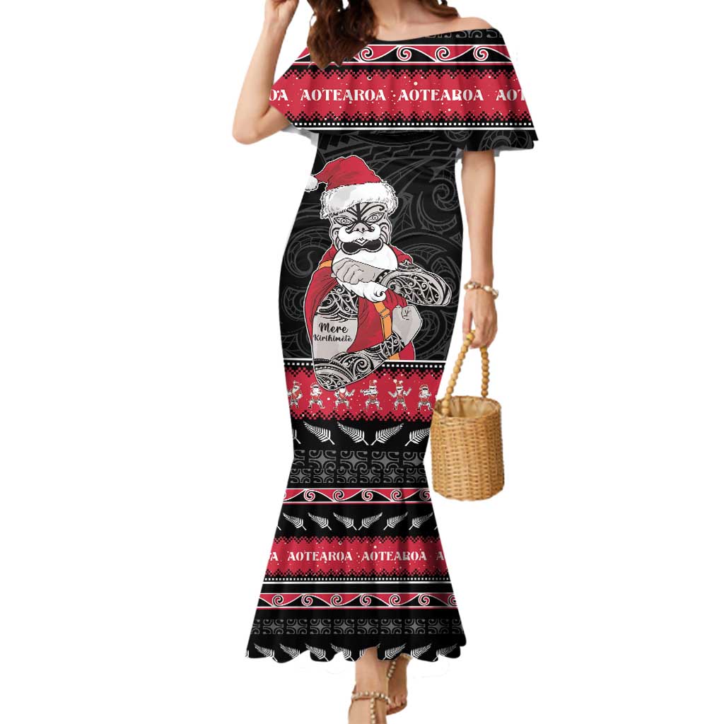 New Zealand Santa Tiki Christmas Mermaid Dress Meri Kirihimete