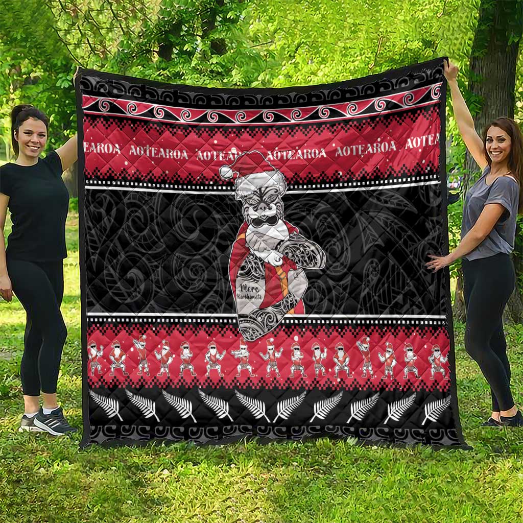 New Zealand Santa Tiki Christmas Quilt Meri Kirihimete
