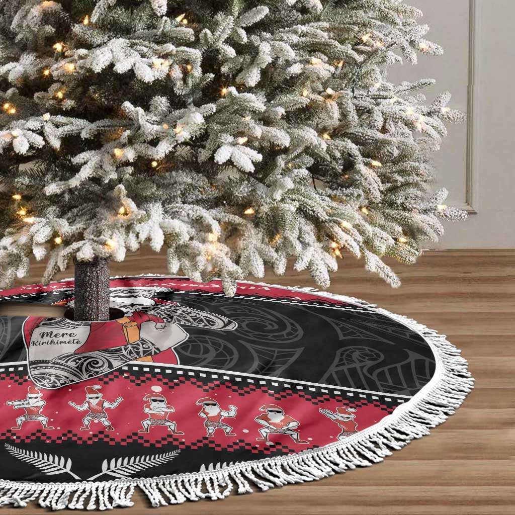 New Zealand Santa Tiki Christmas Tree Skirt Meri Kirihimete