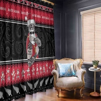 New Zealand Santa Tiki Christmas Window Curtain Meri Kirihimete LT05 - Polynesian Pride