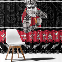 New Zealand Santa Tiki Christmas Window Curtain Meri Kirihimete LT05 - Polynesian Pride