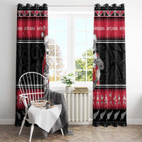 New Zealand Santa Tiki Christmas Window Curtain Meri Kirihimete LT05 - Polynesian Pride