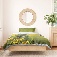 New Zealand Bellbird Bedding Set With Kowhai Flowers LT05 - Polynesian Pride