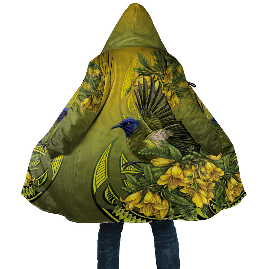 New Zealand Bellbird Cloak With Kowhai Flowers LT05 Unisex Yellow - Polynesian Pride