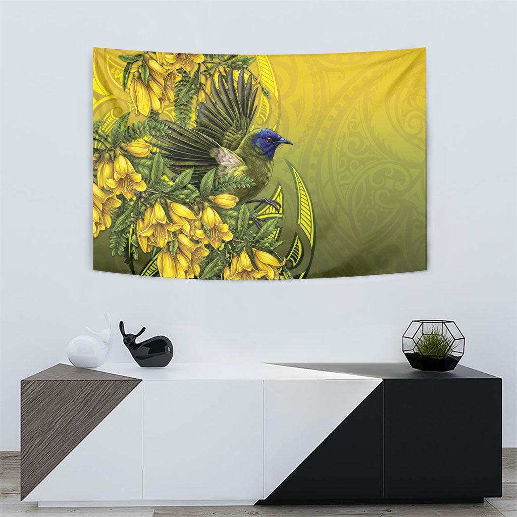 New Zealand Bellbird Tapestry With Kowhai Flowers LT05 - Polynesian Pride