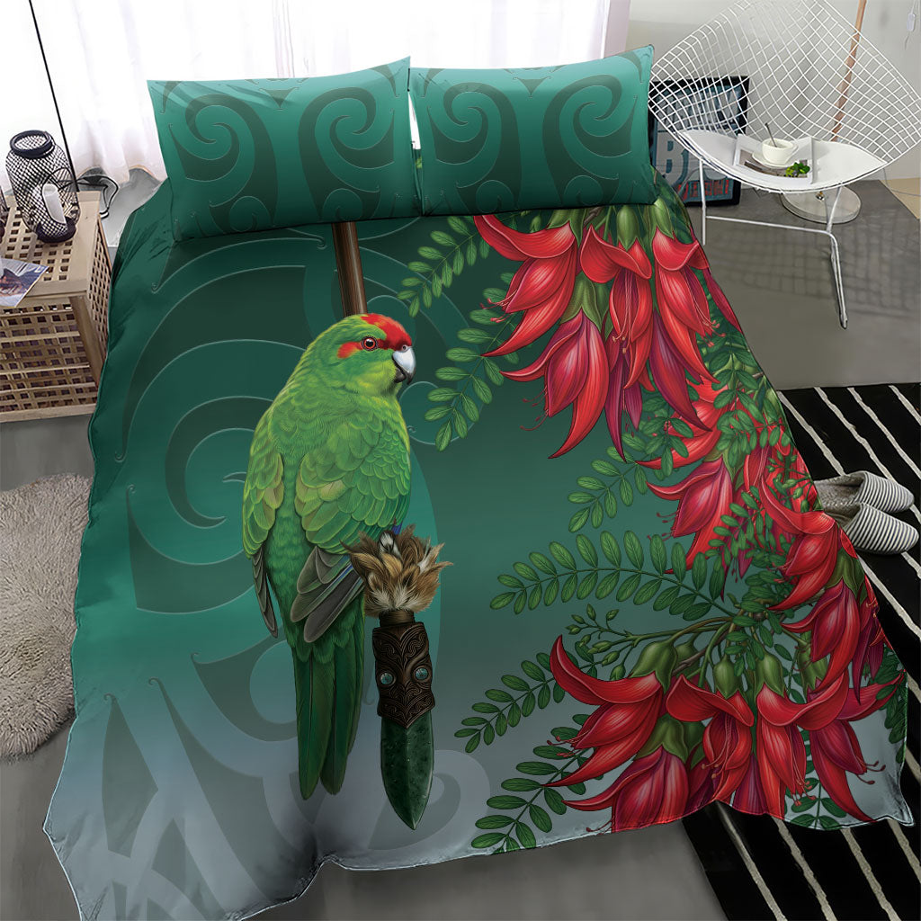 New Zealand Parakeet Bird Bedding Set With Kakabeak Flowers LT05 - Polynesian Pride