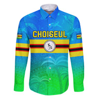 Personalised Solomon Islands Choiseul Province Day Family Matching Tank Maxi Dress and Hawaiian Shirt Sea Turtle Tribal Pattern LT05 Dad's Shirt - Long Sleeve Blue - Polynesian Pride