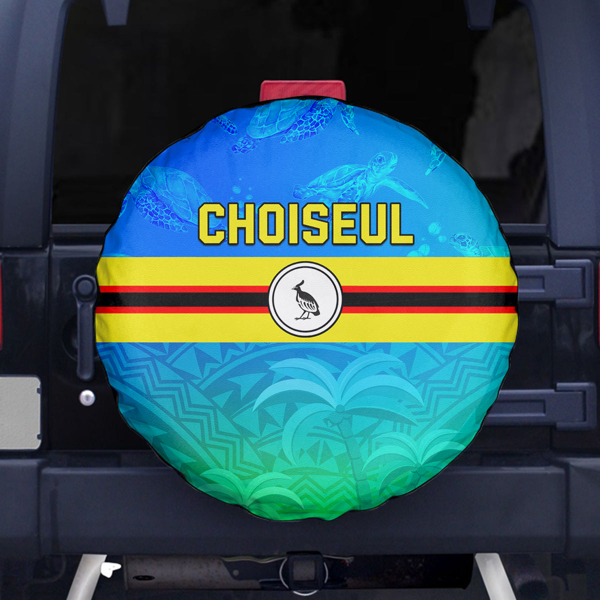 Solomon Islands Choiseul Province Day Spare Tire Cover Sea Turtle Tribal Pattern LT05 Blue - Polynesian Pride