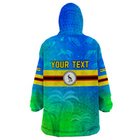 Personalised Solomon Islands Choiseul Province Day Wearable Blanket Hoodie Sea Turtle Tribal Pattern LT05 - Polynesian Pride