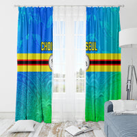 Solomon Islands Choiseul Province Day Window Curtain Sea Turtle Tribal Pattern LT05 - Polynesian Pride