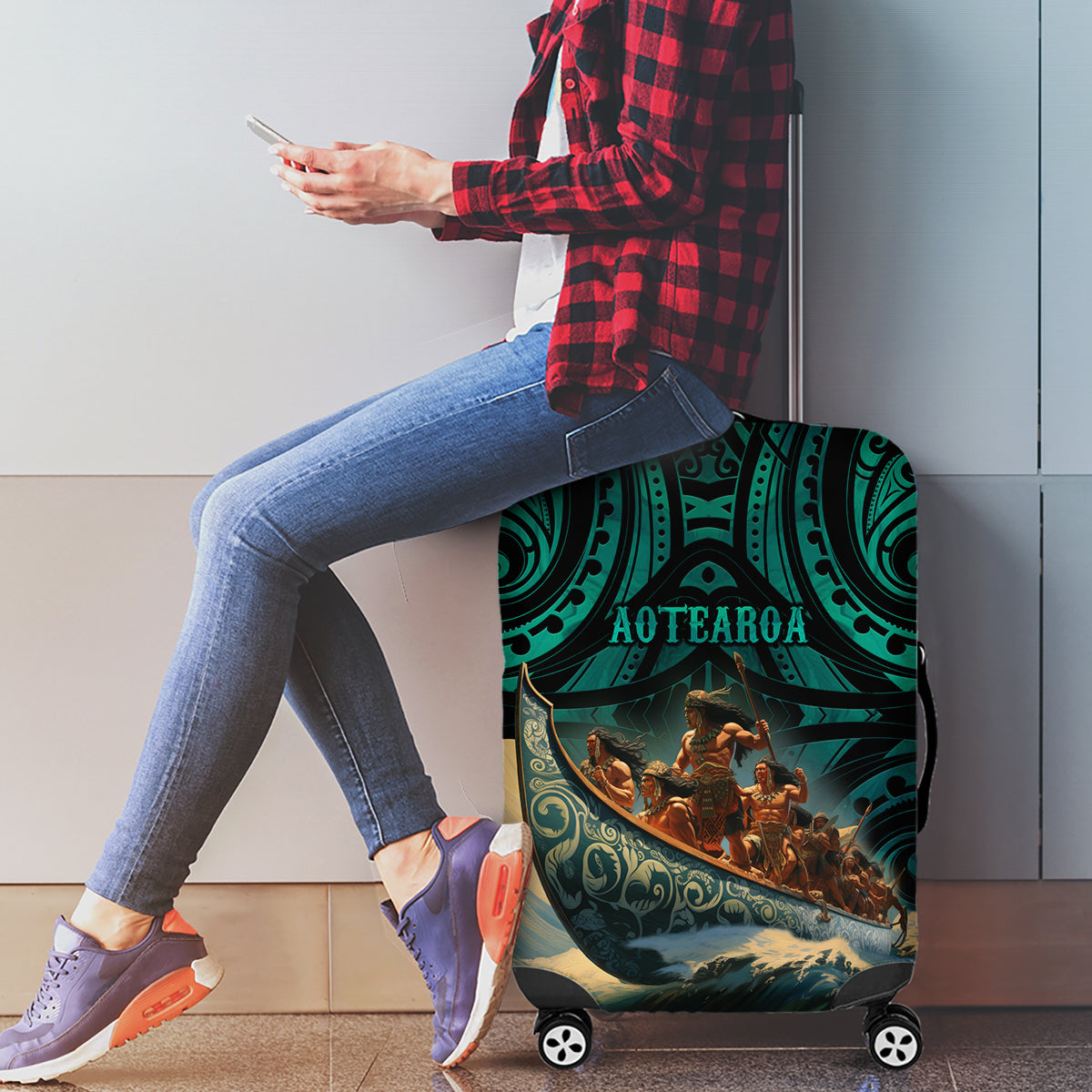 New Zealand Tamaki Herenga Waka Festival Luggage Cover Maori Pattern LT05 - Polynesian Pride