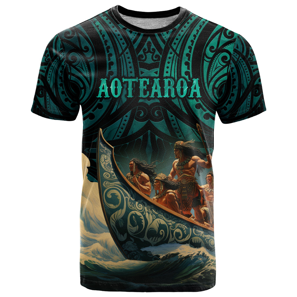 Personalised New Zealand Tamaki Herenga Waka Festival T Shirt Maori Pattern LT05 Dark Turquoise - Polynesian Pride