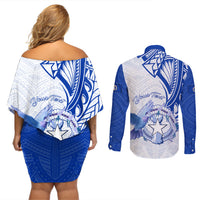 Personalised Northern Mariana Islands Commonwealth Day Couples Matching Off Shoulder Short Dress and Long Sleeve Button Shirt Simple Style LT05 - Polynesian Pride