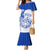 Personalised Northern Mariana Islands Commonwealth Day Family Matching Mermaid Dress and Hawaiian Shirt Simple Style LT05 Mom's Dress Blue - Polynesian Pride