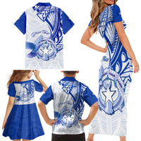 Personalised Northern Mariana Islands Commonwealth Day Family Matching Short Sleeve Bodycon Dress and Hawaiian Shirt Simple Style LT05 - Polynesian Pride
