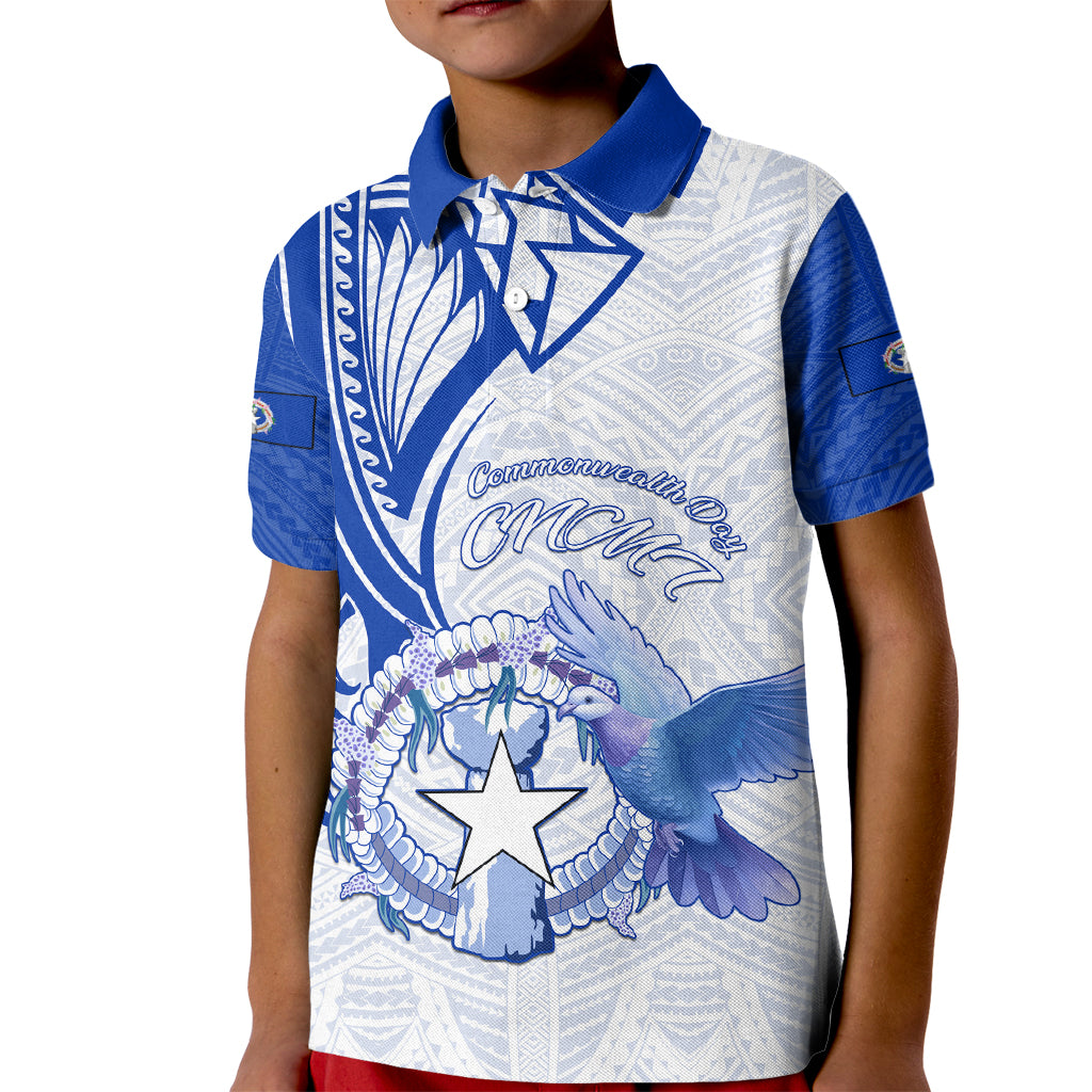 Personalised Northern Mariana Islands Commonwealth Day Kid Polo Shirt Simple Style LT05 Kid Blue - Polynesian Pride