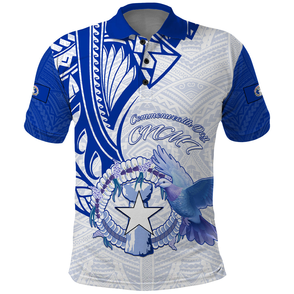 Personalised Northern Mariana Islands Commonwealth Day Polo Shirt Simple Style LT05 Blue - Polynesian Pride