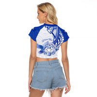 Personalised Northern Mariana Islands Commonwealth Day Raglan Cropped T Shirt Simple Style LT05 - Polynesian Pride