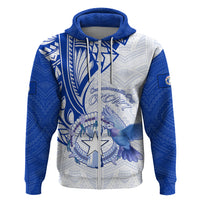 Personalised Northern Mariana Islands Commonwealth Day Zip Hoodie Simple Style LT05 Zip Hoodie Blue - Polynesian Pride