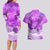 Personalised Pasifika Festival Couples Matching Long Sleeve Bodycon Dress and Hawaiian Shirt Violet Tropical Turtle LT05 - Polynesian Pride