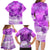 Personalised Pasifika Festival Family Matching Long Sleeve Bodycon Dress and Hawaiian Shirt Violet Tropical Turtle LT05 - Polynesian Pride