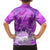 Personalised Pasifika Festival Family Matching Off Shoulder Long Sleeve Dress and Hawaiian Shirt Violet Tropical Turtle LT05 - Polynesian Pride