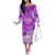 Personalised Pasifika Festival Family Matching Off Shoulder Long Sleeve Dress and Hawaiian Shirt Violet Tropical Turtle LT05 Mom's Dress Violet - Polynesian Pride