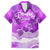 Personalised Pasifika Festival Family Matching Off Shoulder Maxi Dress and Hawaiian Shirt Violet Tropical Turtle LT05 Dad's Shirt - Short Sleeve Violet - Polynesian Pride