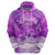 Personalised Pasifika Festival Hoodie Violet Tropical Turtle LT05 - Polynesian Pride