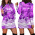 Personalised Pasifika Festival Hoodie Dress Violet Tropical Turtle LT05 - Polynesian Pride