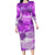 Personalised Pasifika Festival Long Sleeve Bodycon Dress Violet Tropical Turtle LT05 Long Dress Violet - Polynesian Pride