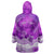 Personalised Pasifika Festival Wearable Blanket Hoodie Violet Tropical Turtle LT05 - Polynesian Pride