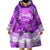 Personalised Pasifika Festival Wearable Blanket Hoodie Violet Tropical Turtle LT05 - Polynesian Pride