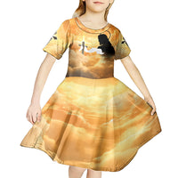 Happy Good Friday Kid Short Sleeve Dress God Will Bless You LT05 - Polynesian Pride