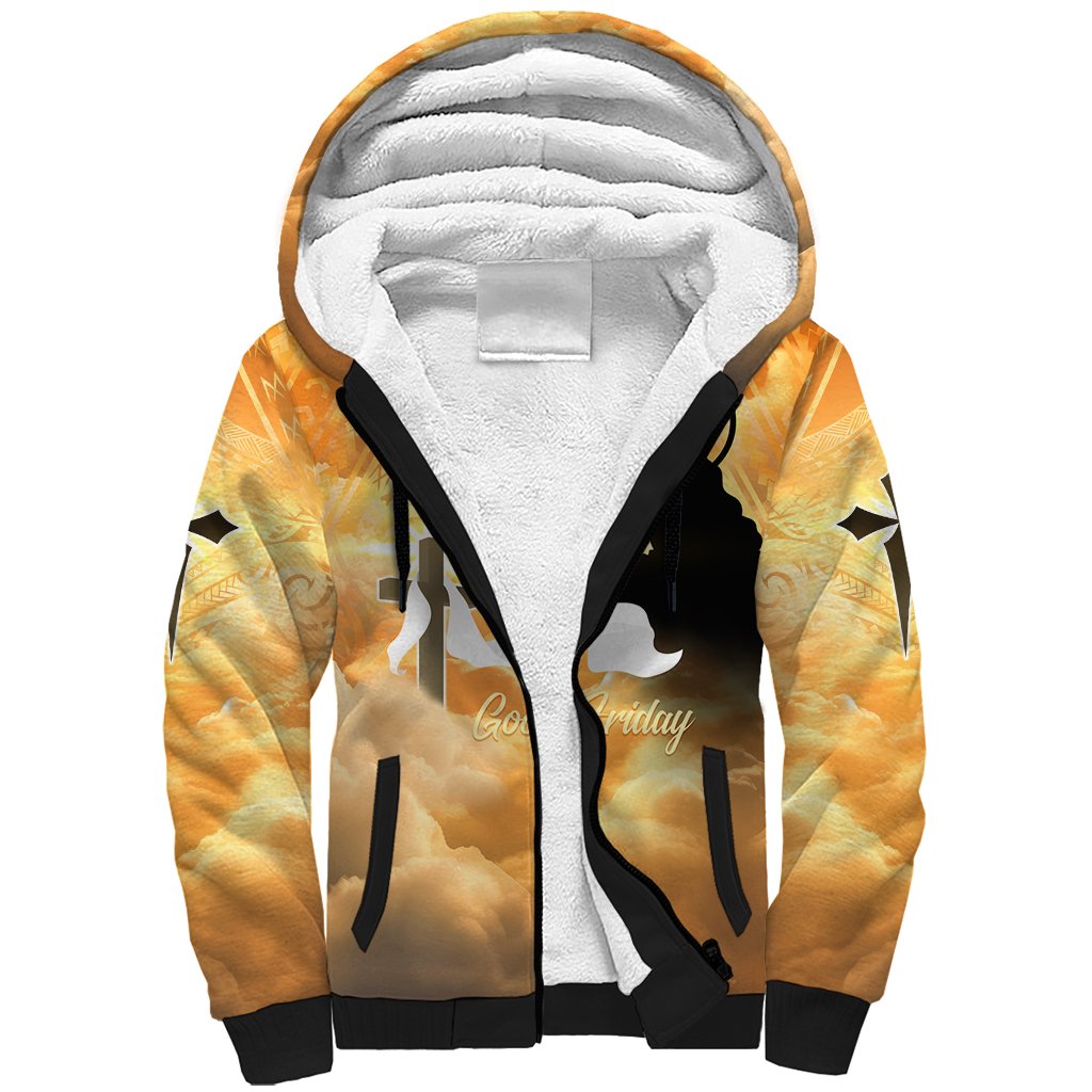 Happy Good Friday Sherpa Hoodie God Will Bless You LT05 Unisex Gold - Polynesian Pride