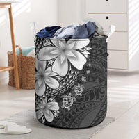 Polynesia Romantic Valentine Laundry Basket Sea Turtle Couple With Black Plumeria LT05 Black - Polynesian Pride