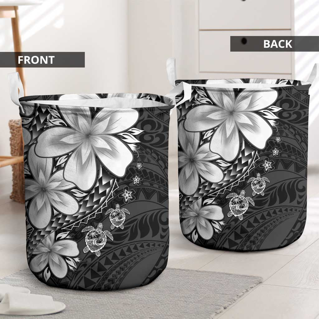 Polynesia Romantic Valentine Laundry Basket Sea Turtle Couple With Black Plumeria LT05 - Polynesian Pride