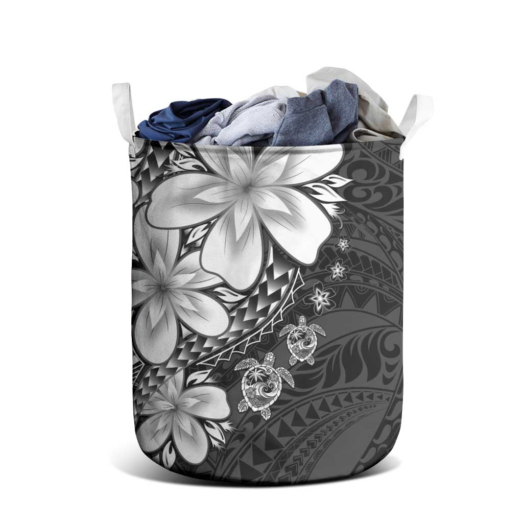 Polynesia Romantic Valentine Laundry Basket Sea Turtle Couple With Black Plumeria LT05 - Polynesian Pride
