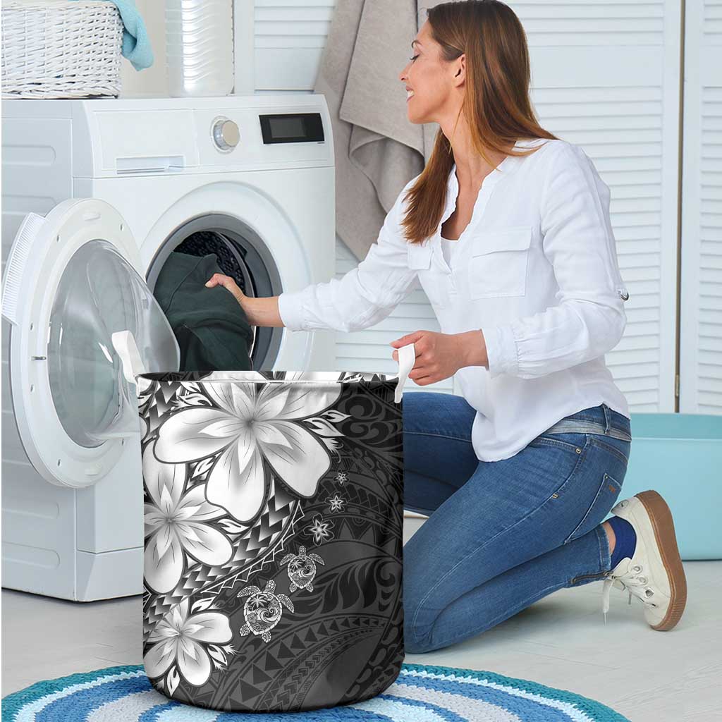 Polynesia Romantic Valentine Laundry Basket Sea Turtle Couple With Black Plumeria LT05 - Polynesian Pride