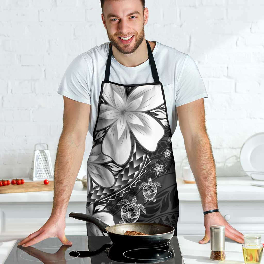Polynesia Romantic Valentine Apron Sea Turtle Couple With Black Plumeria LT05 - Polynesian Pride
