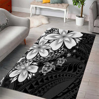 Polynesia Romantic Valentine Area Rug Sea Turtle Couple With Black Plumeria LT05 - Polynesian Pride