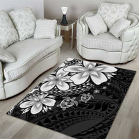 Polynesia Romantic Valentine Area Rug Sea Turtle Couple With Black Plumeria LT05 - Polynesian Pride