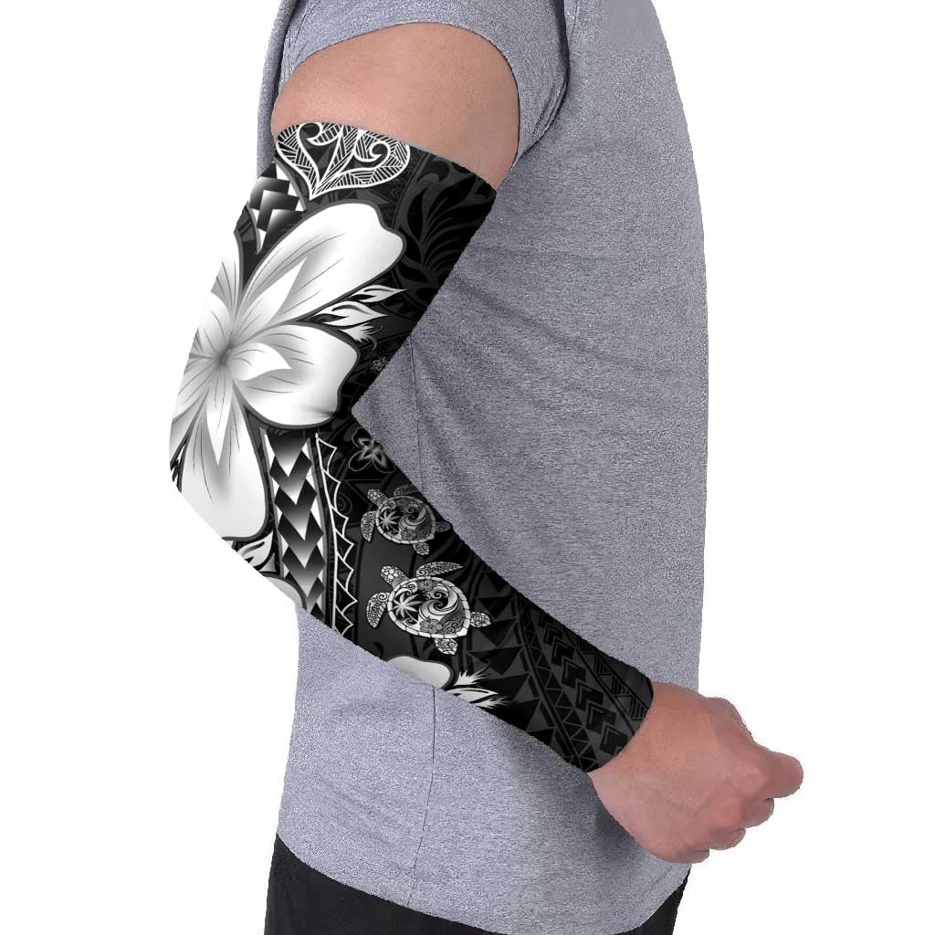 Polynesia Romantic Valentine Arm Sleeves Sea Turtle Couple With Black Plumeria LT05 - Polynesian Pride