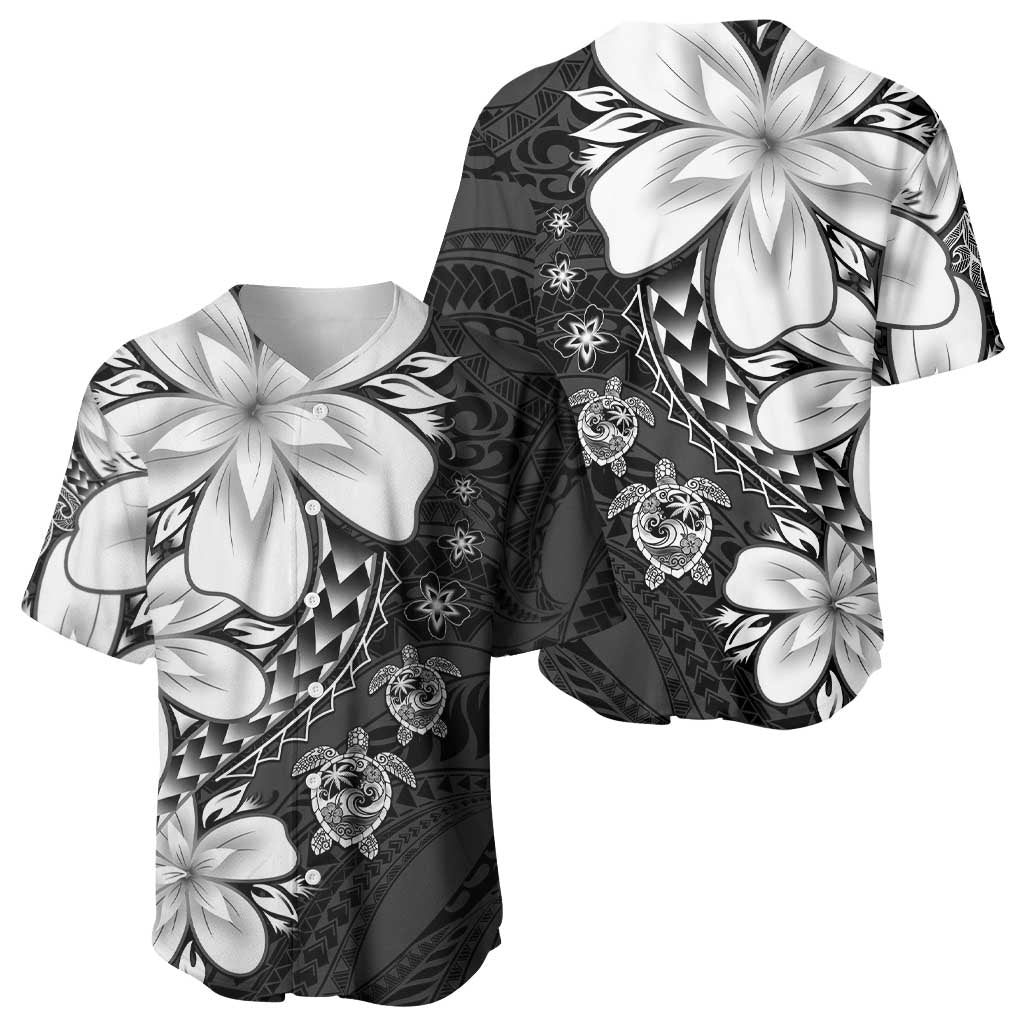 Polynesia Romantic Valentine Baseball Jersey Sea Turtle Couple With Black Plumeria LT05 - Polynesian Pride