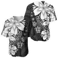 Polynesia Romantic Valentine Baseball Jersey Sea Turtle Couple With Black Plumeria LT05 - Polynesian Pride
