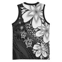 Polynesia Romantic Valentine Basketball Jersey Sea Turtle Couple With Black Plumeria LT05 - Polynesian Pride