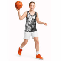 Polynesia Romantic Valentine Basketball Jersey Sea Turtle Couple With Black Plumeria LT05 - Polynesian Pride