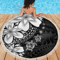 Polynesia Romantic Valentine Beach Blanket Sea Turtle Couple With Black Plumeria LT05 - Polynesian Pride
