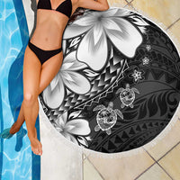 Polynesia Romantic Valentine Beach Blanket Sea Turtle Couple With Black Plumeria LT05 - Polynesian Pride