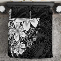 Polynesia Romantic Valentine Bedding Set Sea Turtle Couple With Black Plumeria LT05 Black - Polynesian Pride